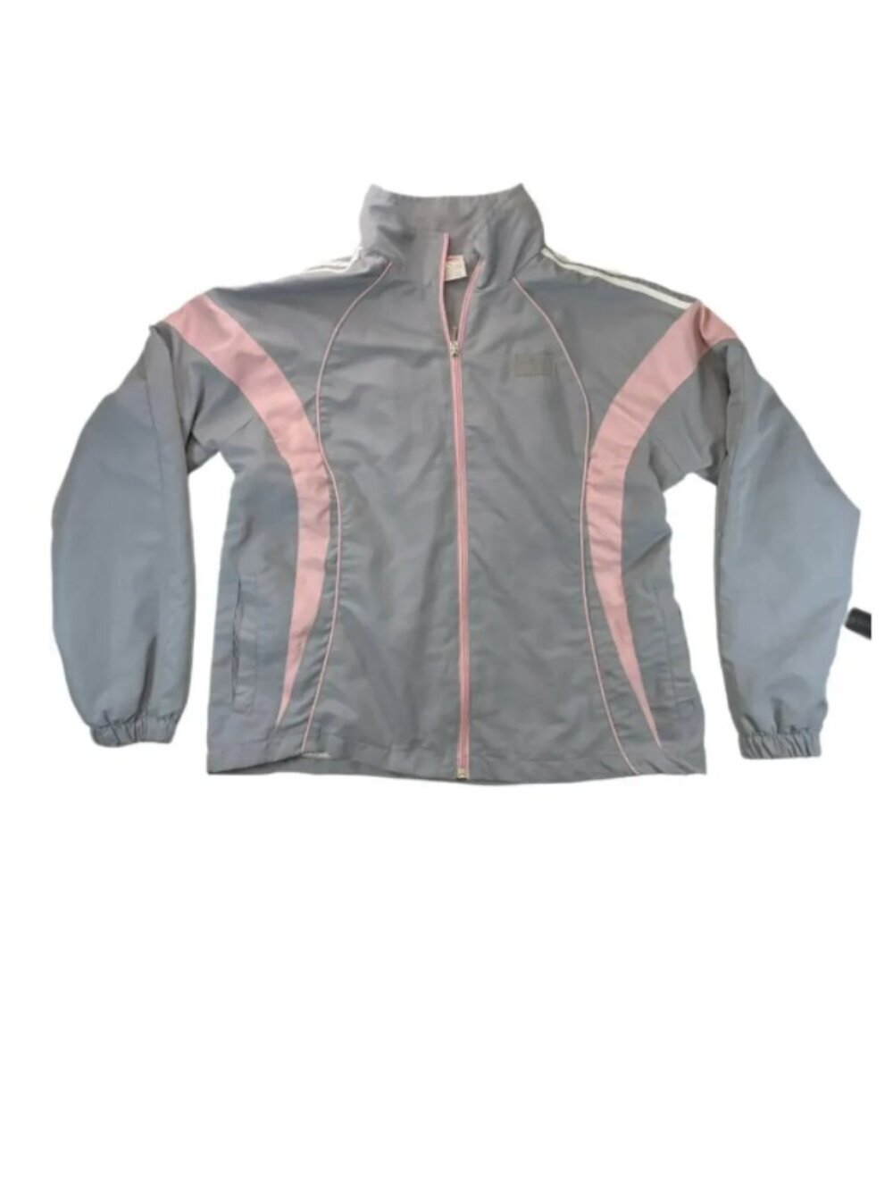 Cheetah Women's Track Jacket Vintage Y2K Gray Pink Full Zip Athletic M
